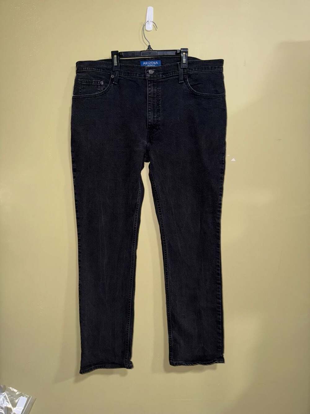 Arizona Jean Co. Mens Flex Slim Straight Black Denim Jeans 40x32